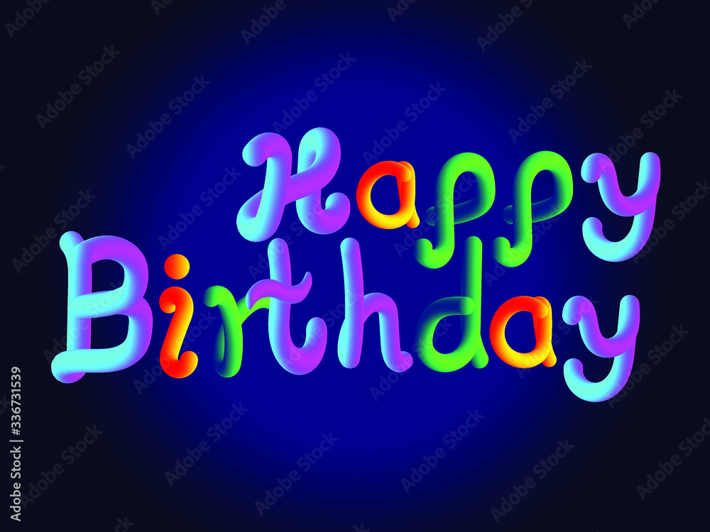 Happy birthday best 3 dimension letters with dark blue background , vector-illustration