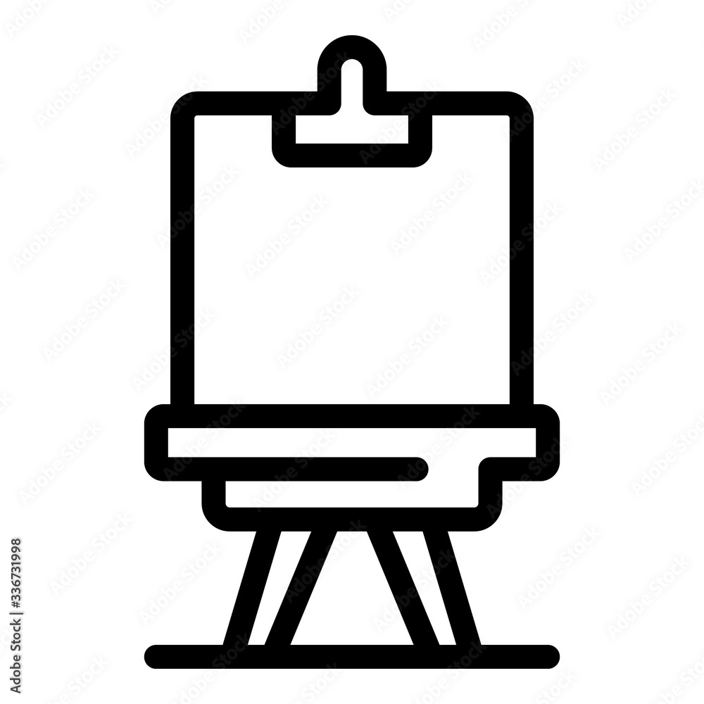 Frame easel icon. Outline frame easel vector icon for web design isolated on white background