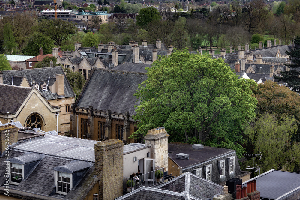 Oxford in England in early Spring with clouds during the day