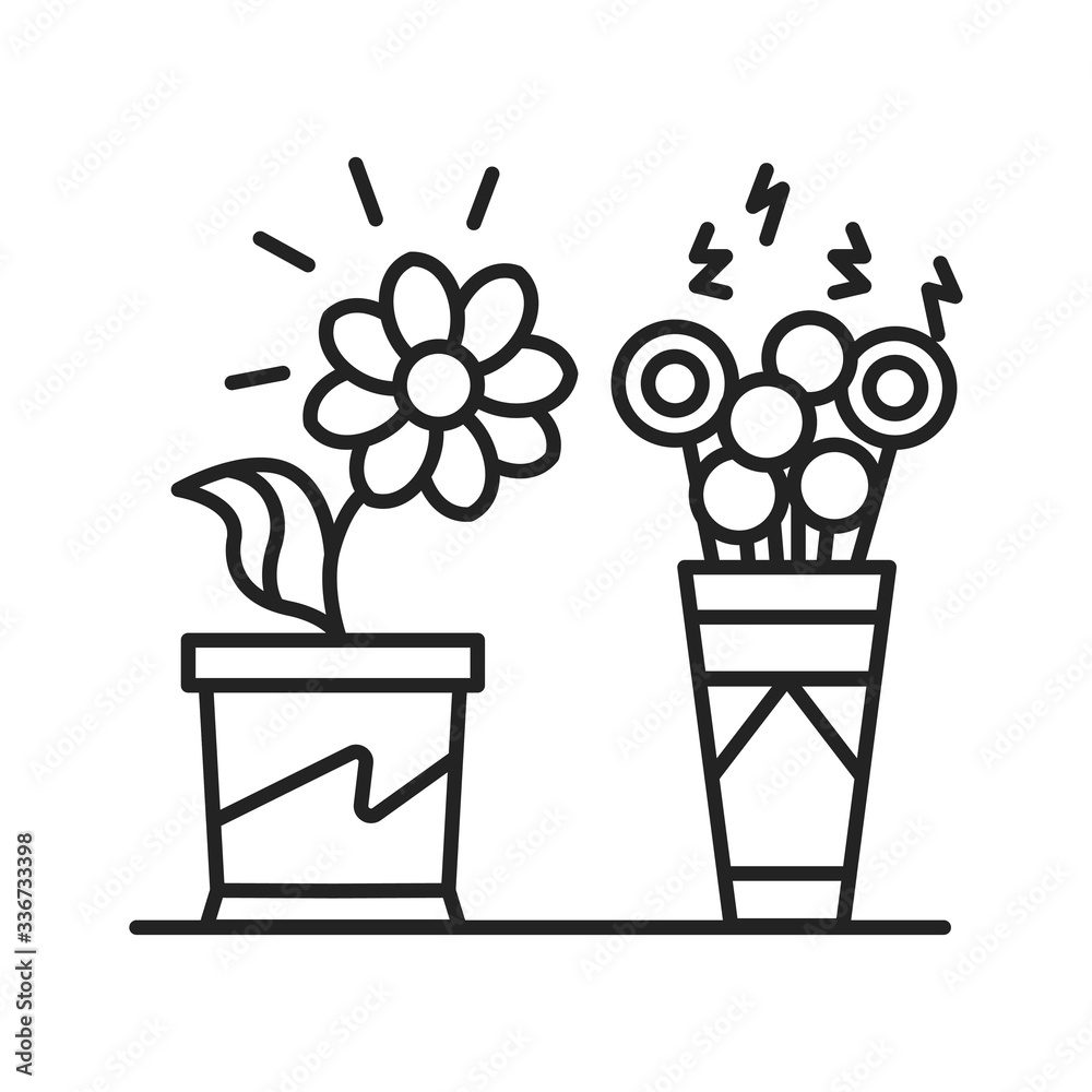 living-plants-vs-artificial-color-line-icon-a-real-plant-needs-care