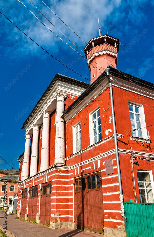 Historic Fire Station with watchtower in Uglich, Yaroslavl Oblast of Russia Historic Fire Station with watchtower in Uglich, Yaroslavl Oblast of Russia
