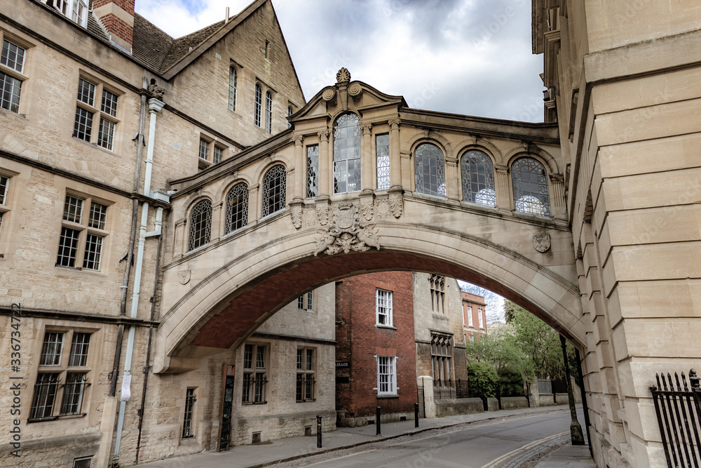 Oxford in England in early Spring with clouds during the day