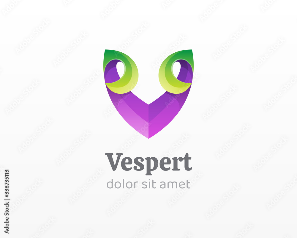 Letter v logo. Simple colorful letter mark icon Letter v logo. Simple colorful letter mark icon