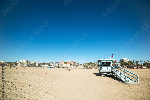 lifeguard tower in Santa Monica beach