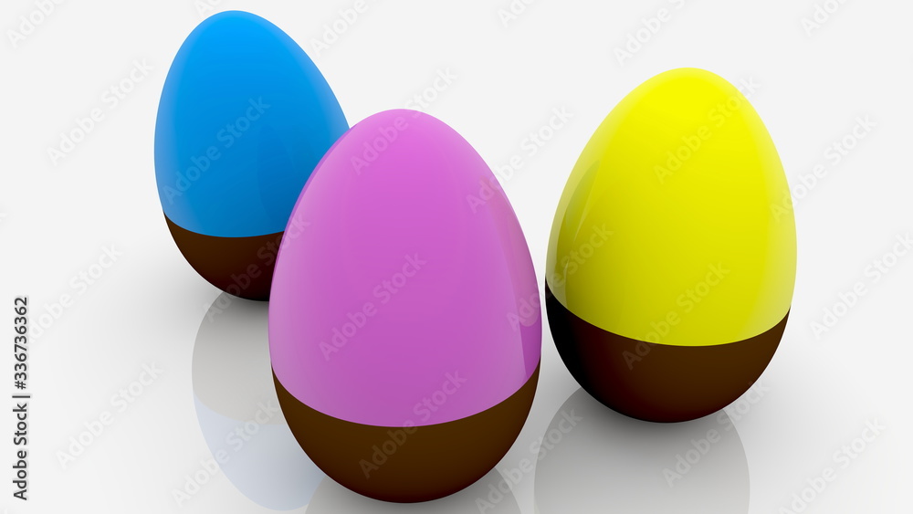 Abstract Easter eggs on white