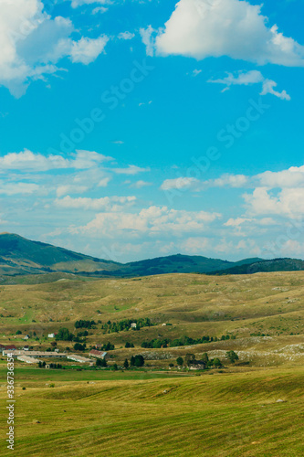 View of mountains and rocks of Durmitor National Park. Montenegro, Europe, Balkans Dinaric Alps, UNESCO World Heritage site © OWLISKO DESIGN