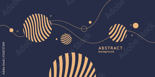 Poster with dynamic waves. Vector illustration in minimal flat style.