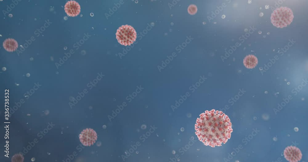 Microscopic view of Coronavirus COVID-19 (2019-nCoV) Visualization equal to Influenza, Flu or SARS. High quality realistic medical 3d rendering illustration animation for background in 4K and HD. Microscopic view of Coronavirus COVID-19 (2019-nCoV) Visualization equal to Influenza, Flu or SARS. High quality realistic medical 3d rendering illustration animation for background in 4K and HD.