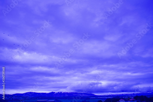 clouds in the mountains, clouds over the mountains, storm clouds over the city, storm clouds over the mountains, storm clouds over the field, timelapse clouds over the city © Gegham