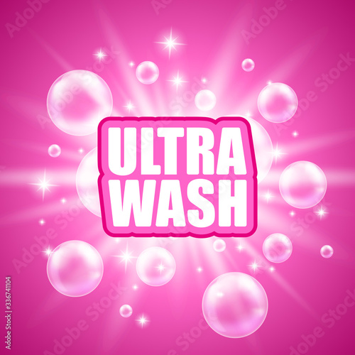 Package design template for laundry detergent. Vector illustration