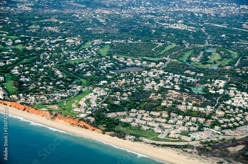 Aerial View of the Algarve Coast, Portugal