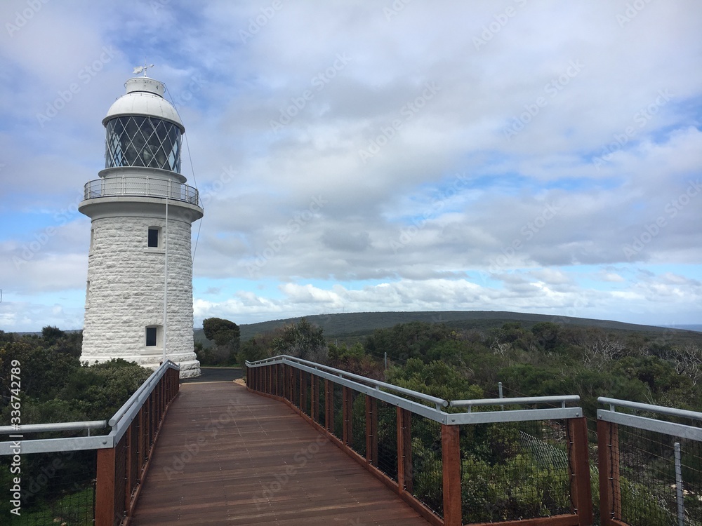 Lighthouse standing against the landscape