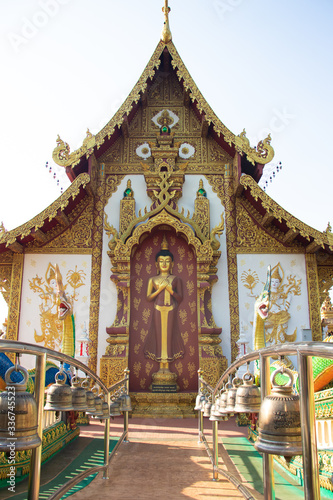 A beautiful view of buddhist temple Wat Saeng Kaew at Chiang Rai, Thailand.