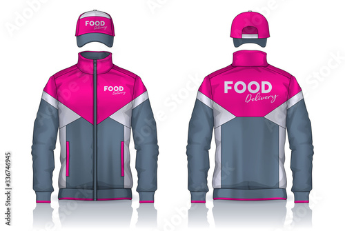 Delivery uniform,Jacket and cap templates design, Corporate Work Shirts.