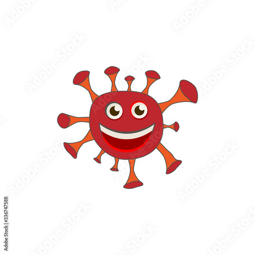 Coronavirus smile emoticon flat icon. isolated illustration element