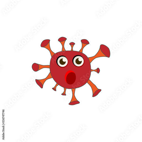 Coronavirus surprised emoticon flat icon. isolated illustration element