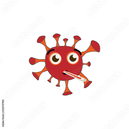 Coronavirus sick emoticon flat icon. isolated illustration element