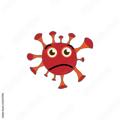 Coronavirus emoticon flat icon. isolated illustration element