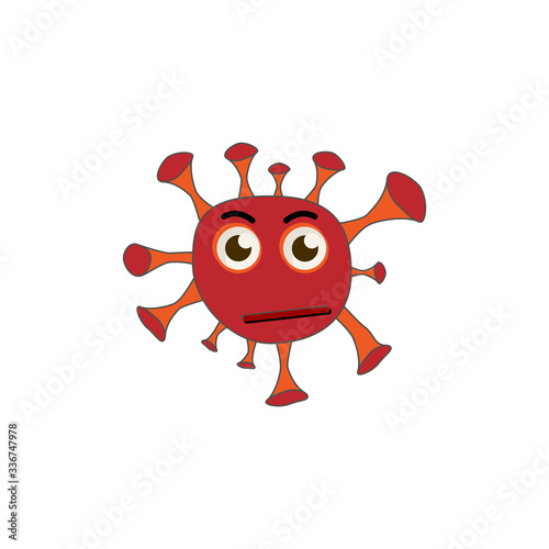 Coronavirus emoticon flat icon. isolated illustration element