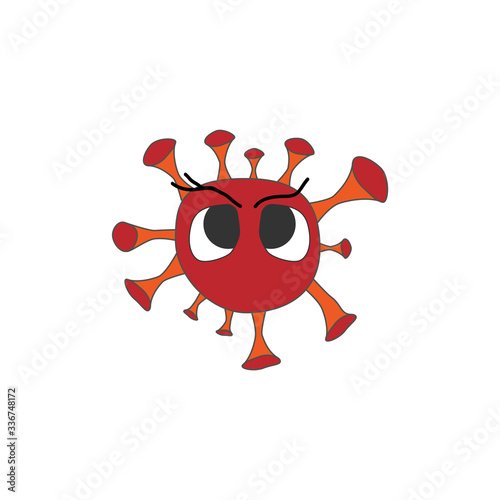 Coronavirus emoticon flat icon. isolated illustration element