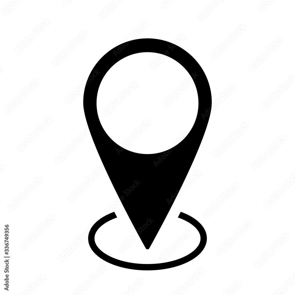 GPS icon vector logo. Map pointer icon. Location PIN Navigation map ...
