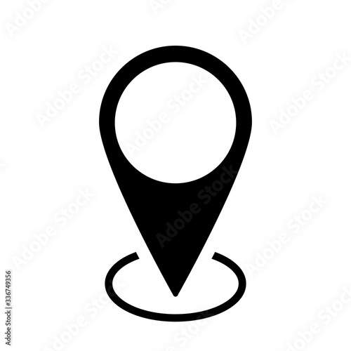 GPS icon vector logo. Map pointer icon. Location PIN Navigation map, GPS concept. Pin icon black. Location icon . Vector illustration