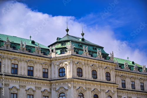 Vienna, Austria - May 17, 2019 : Baroque palace Belvedere is a historic building complex in Vienna, Austria, consisting of two Baroque palaces with a beautiful garden between them. © Jbyard