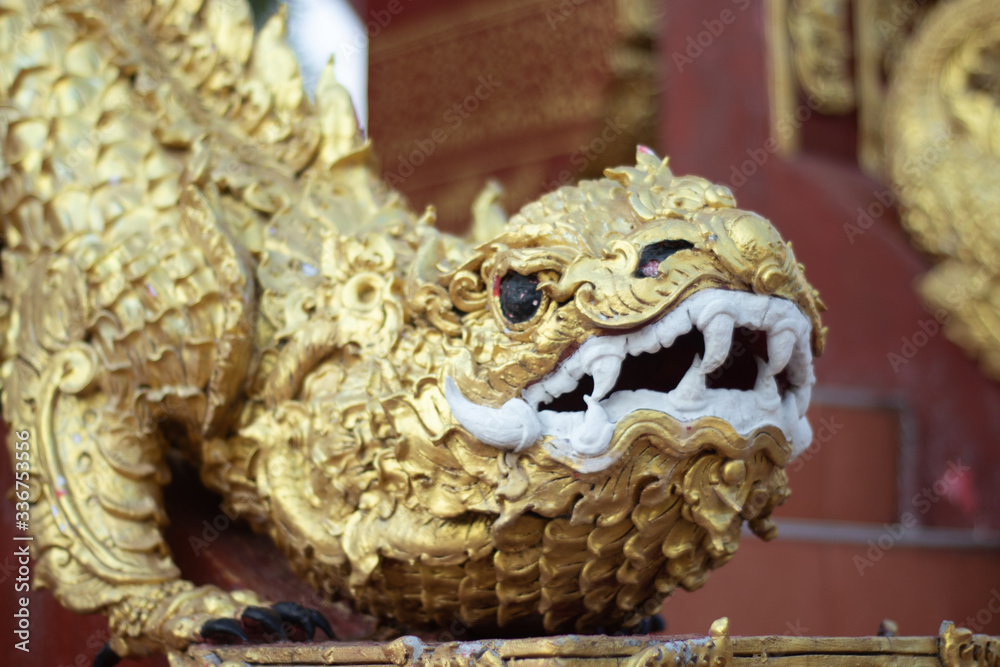 Fototapeta premium A beautiful view of buddhist temple Wat Saeng Kaew at Chiang Rai, Thailand.