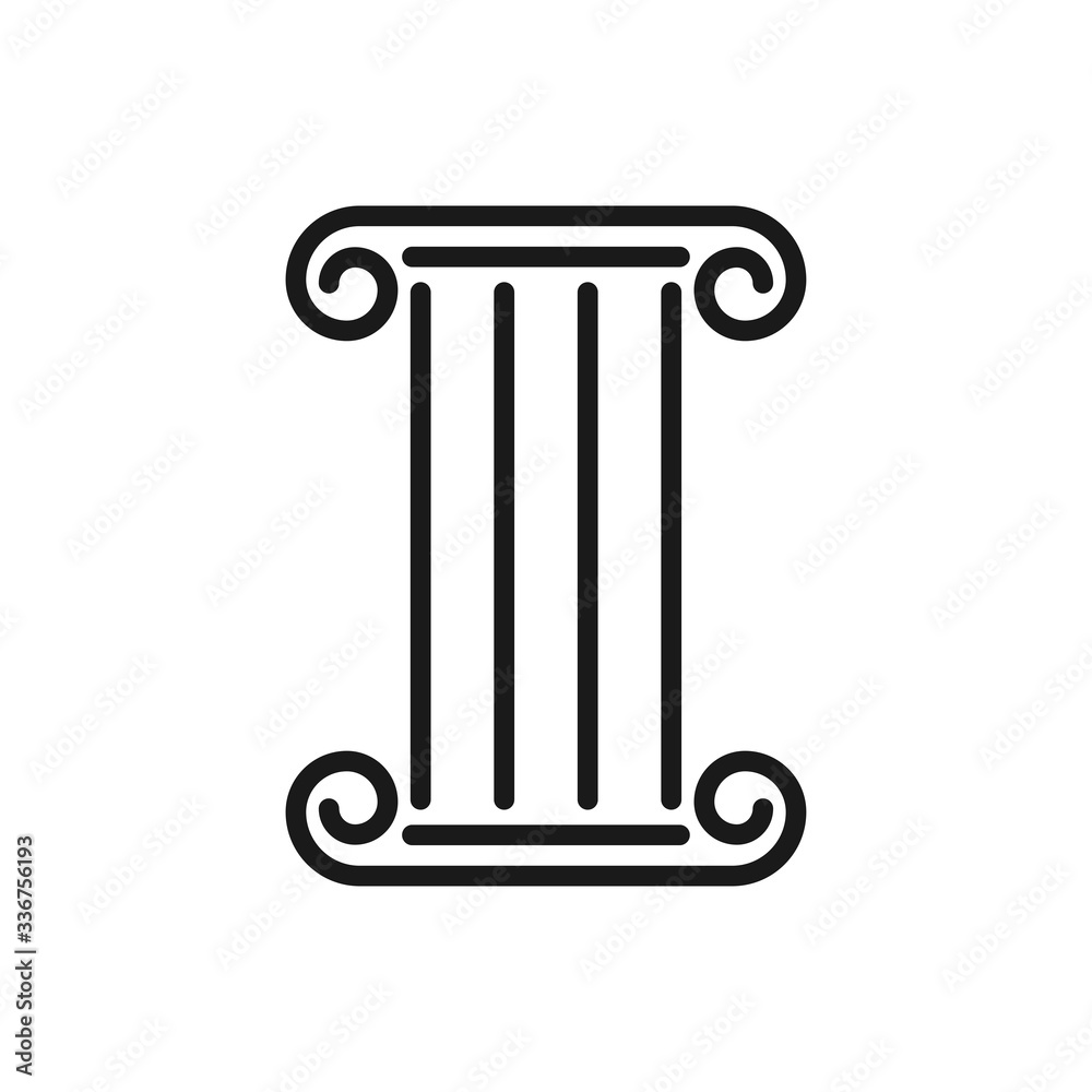 column vector icon, pillar icon in trendy flat design