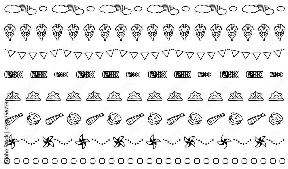 Fototapeta premium 子供の日 飾り線 1色