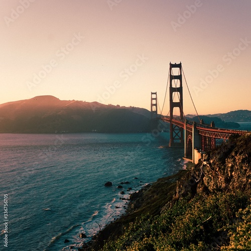 Golden Gate Bridge bathed in Golden Sunlight