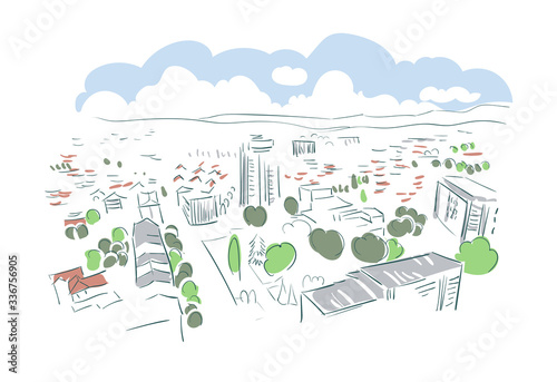 Kumanovo North Macedonia Europe vector sketch city illustration line art