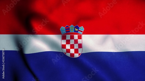 Tableau sur toile Croatia flag waving in the wind