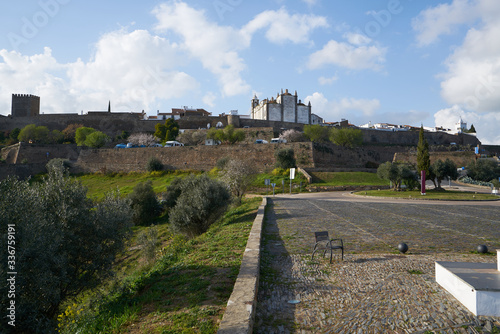 Monsaraz village seen from the outside in Alentejo, Portugal