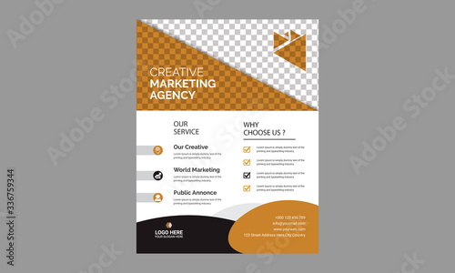 Brochure design, cover modern layout, annual report, poster, flyer in A4 with colorful triangles