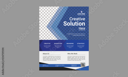 Brochure design, cover modern layout, annual report, poster, flyer in A4 with colorful triangles