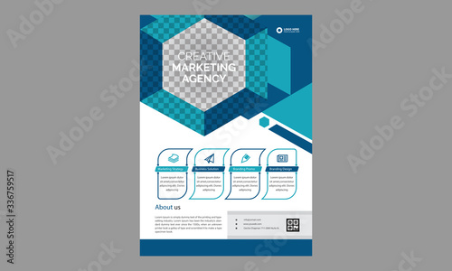 Brochure design, cover modern layout, annual report, poster, flyer in A4 with colorful triangles