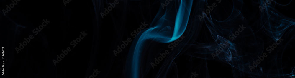 Blue smoke on black background Blue smoke on black background
