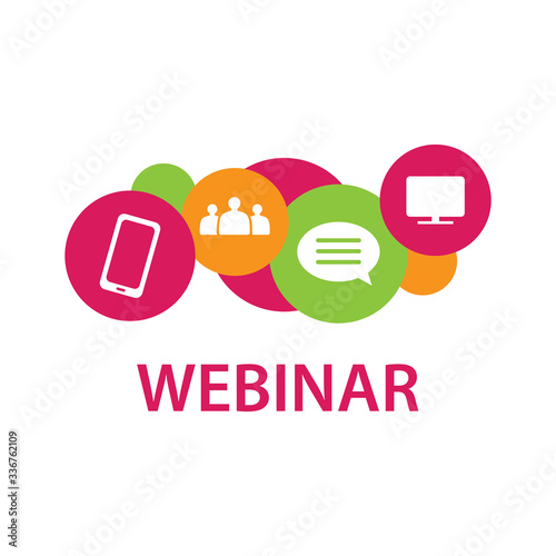 vector logo for online webinar, web conference