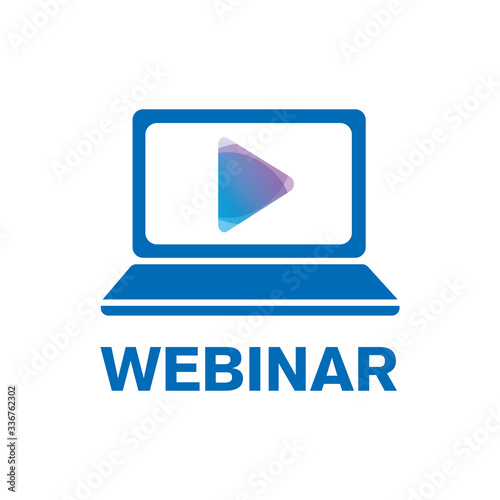 vector logo for online webinar, web conference