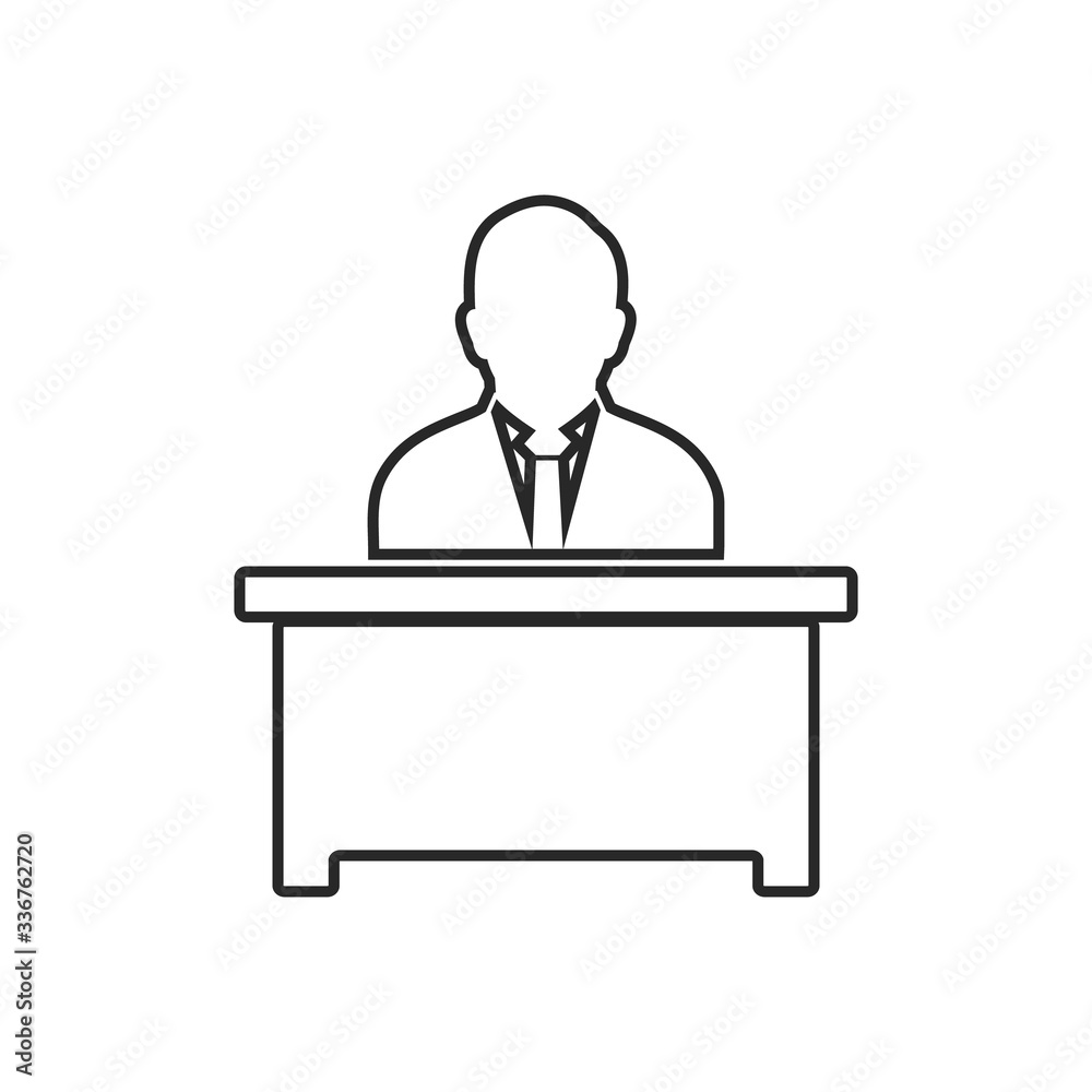 Business Manager Line Icon. Editable Vector EPS Symbol Illustration.