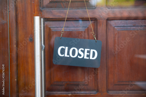 closed sign on the door