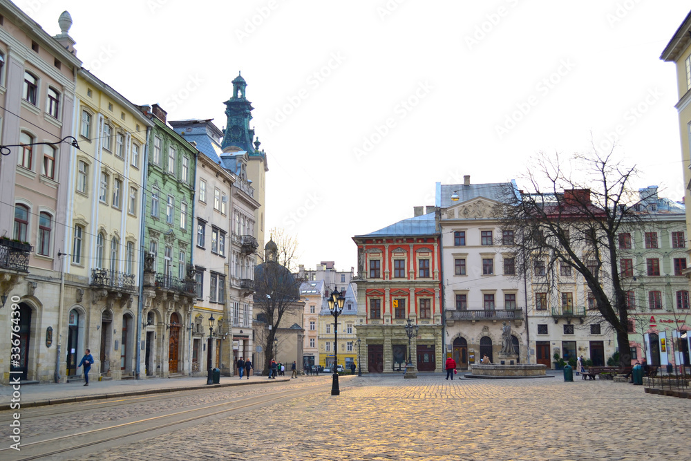 Lviv city centre with old architecture
