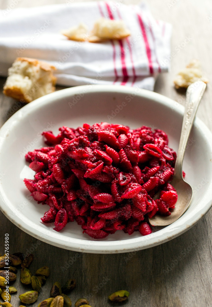 Cavatelli†with brown butter beets, ricotta and pistachios Cavatelli†with brown butter beets, ricotta and pistachios