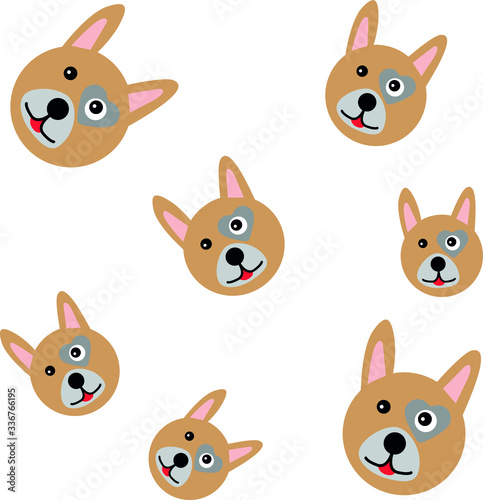 Fototapeta Naklejka Na Ścianę i Meble -  Cute Animal Face, logo, vector illustration