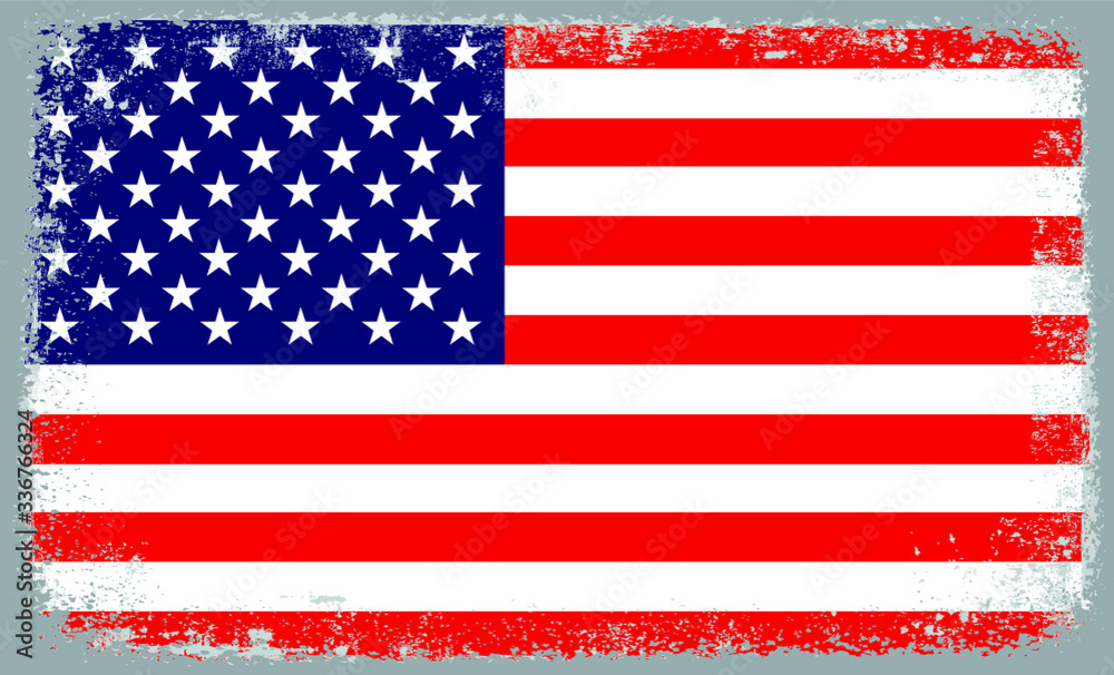 Fototapeta premium United states flag in grunge style.