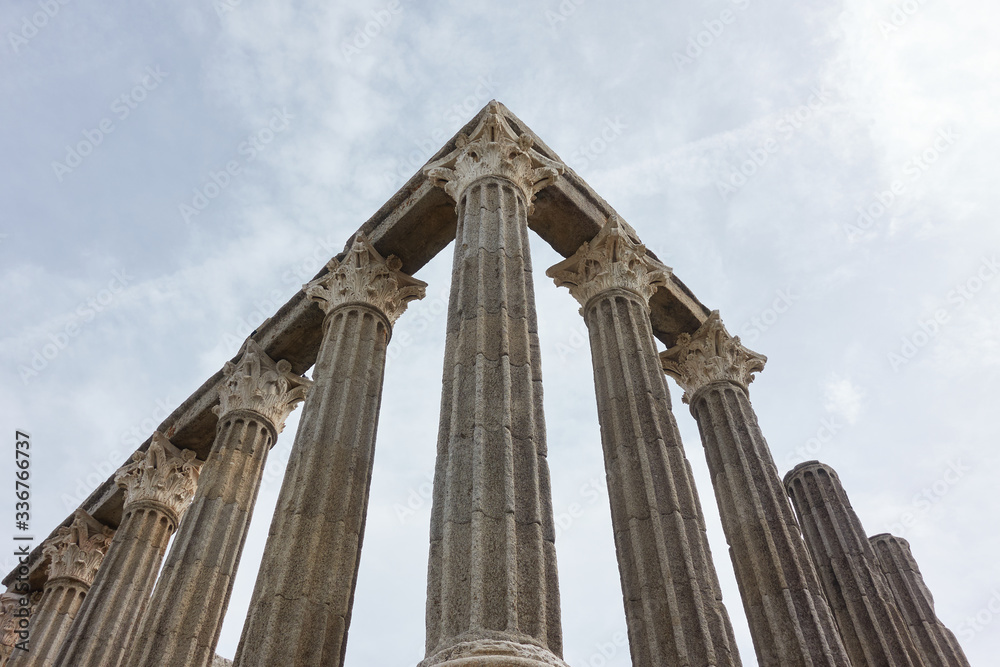 Roman Templo de Diana temple in Evora, Portugal