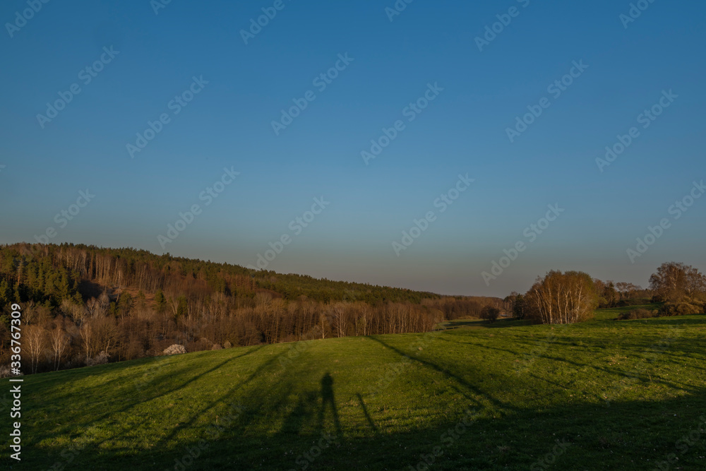 Fototapeta premium Medows and pasture lands near Ceske Budejovice city in south Bohemia