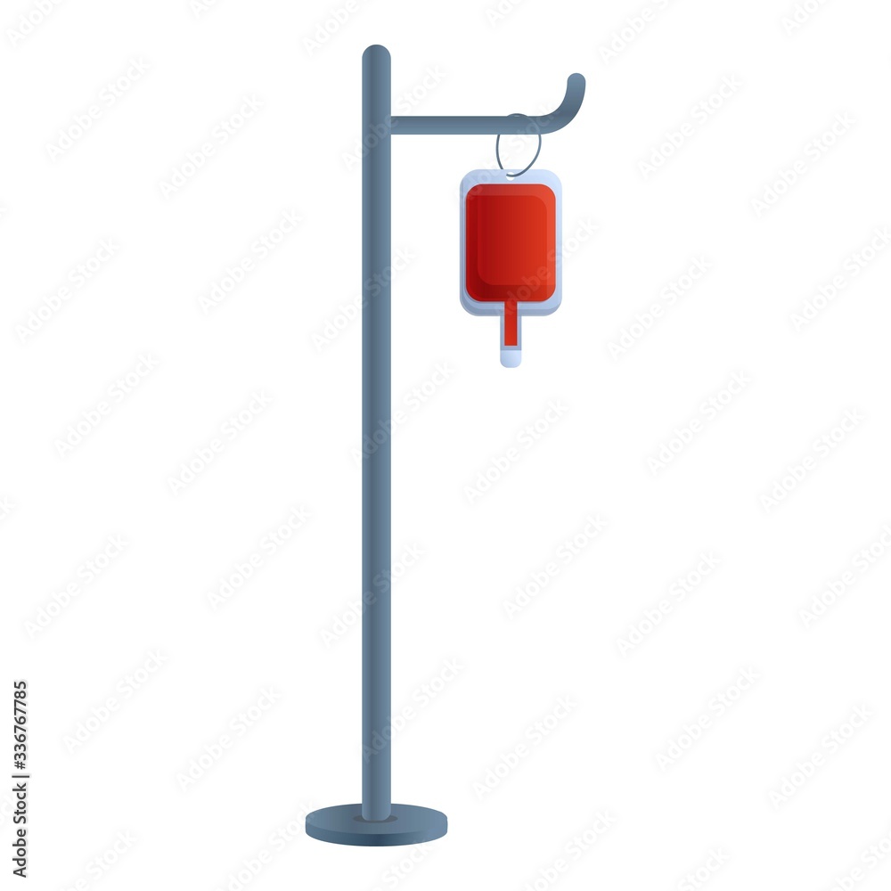 Fototapeta premium Blood transfusion stand icon. Cartoon of blood transfusion stand vector icon for web design isolated on white background