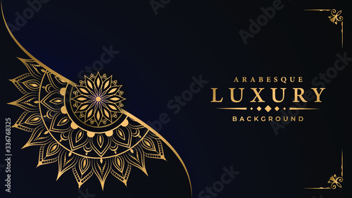 Luxury ornamental mandala design background with royal arabesque pattern arabic islamic east style. ornament elegant invitation wedding card , invite , backdrop cover banner illustration 